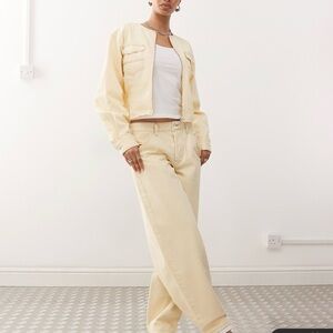 Yellow Denim Jacket and Pants Jeans Set